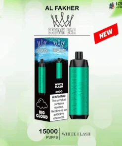 ALFAKHER CROWN BAR – WHITE FLASH – 15000 PUFFS