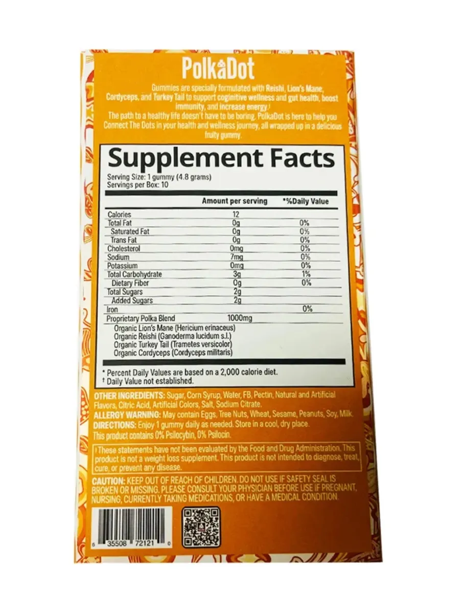 Orange Creamsicle PolkaDot Belgian Shroom Blend Gummies 4G - Image 2