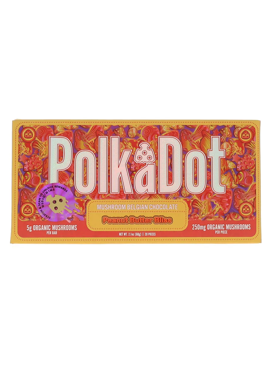 Peanut Butter Bliss PolkaDot Mushroom Belgian Milk Chocolate 250mg