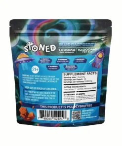 Alternative view of Blue Raspberry STONED Amanita Muscaria Mushroom Gummies 10000MG 10CT