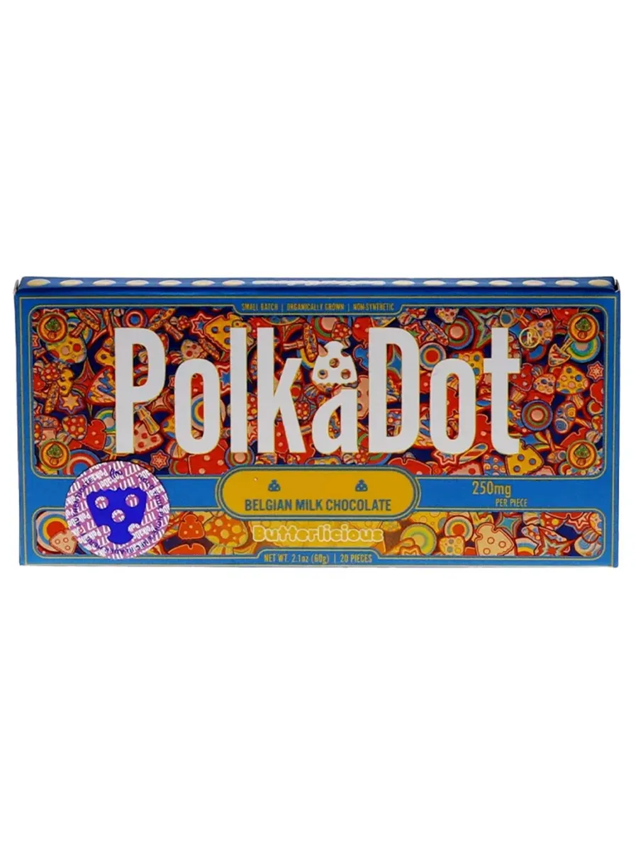 Butterlicious PolkaDot Mushroom Belgian Milk Chocolate 250mg