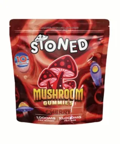 Cherry STONED Amanita Muscaria Mushroom Gummies 10000MG 10CT