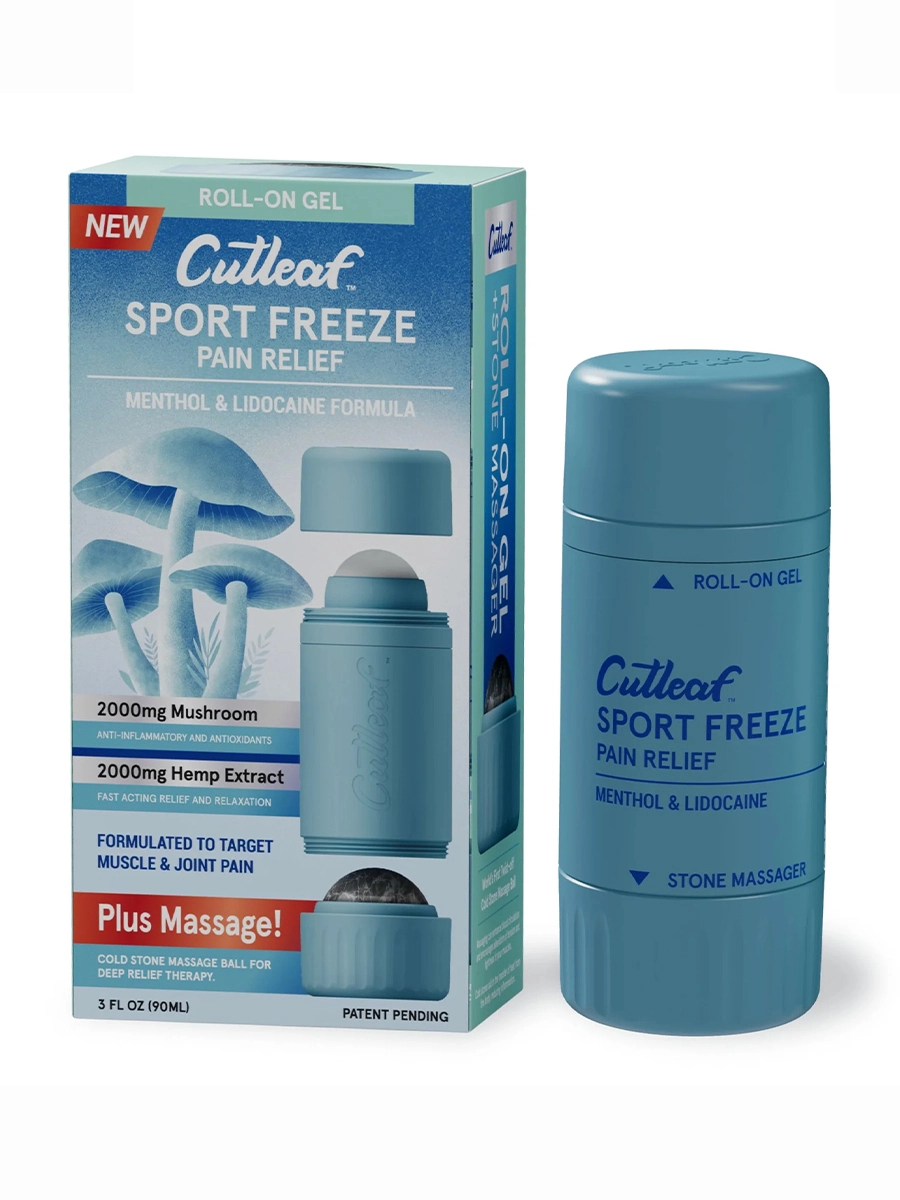 Sports Freeze Menthol and Lidocain Cutleaf Mushroom Hemp Roll On 2000mg