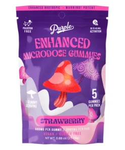 Strawberry Purple Organics Mushroom Enhanced Microdose Gummies 5ct