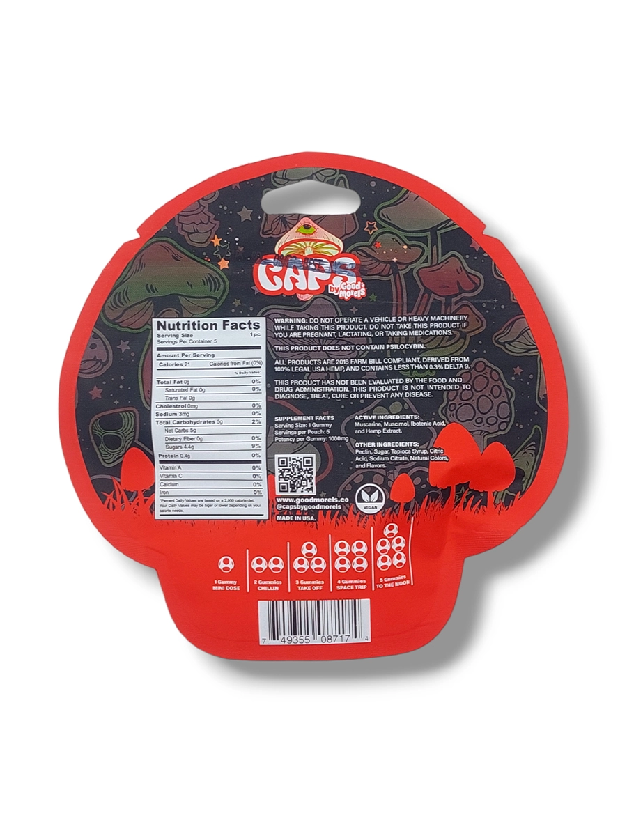 Strawberry Dream CAPS by Good Morels Amanita+D9 Nano Gummies 5000mg - Image 2