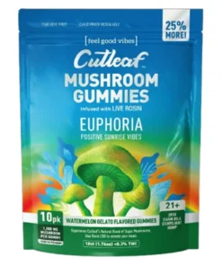 Watermelon Gelato Cutleaf Euphoria Mushroom Gummies 1000mg 10ct