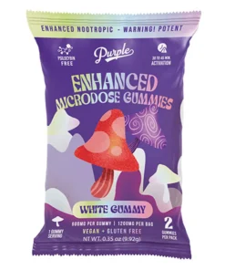 White Gummy Purple Enhanced Microdose Mushroom Gummies 2ct
