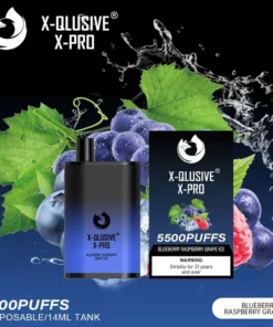 X-QLUSIVE X-PRO BLUEBERRY RASPBERRY GRAPE – 5500 PUFFS
