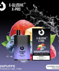 X-QLUSIVE X-PRO BLUEBERRY RASPBERRY PEACH – 5500 PUFFS