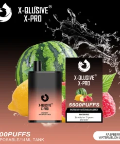 X-QLUSIVE X-PRO RASPBERRY WATERMELON LEMON – 5500 PUFFS
