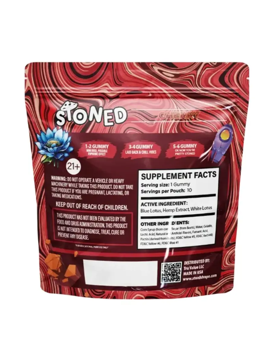 Cherry Stoned Blue Lotus + White Lotus Gummies 10000mg 10ct - Image 2